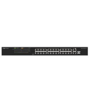 Switch PoE+ no Administrable, hasta 180 Watts Ideal para CCTV, 24 Puertos 10/100 PoE+, 2 Uplinks Gigabit (1 SFP COMBO)