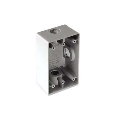 Caja Rectangular de 3/4″/ 3 Bocas/ Con Recubrimiento exterior de PVC e interior Purpura.