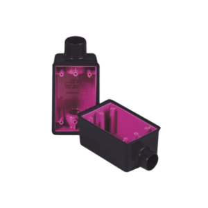 Caja Rectangular de 3/4 / 1 Entrada / Con Recubrimiento Exterior de PVC e Interior Purpura