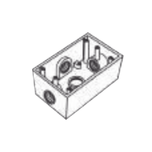 Caja Condulet FS de 1″ (25.4 mm) con cuatro bocas a prueba de intemperie.