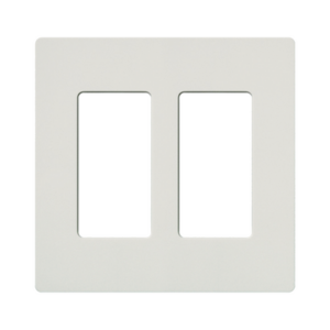 Tapa Color Blanco Satin Snow para interruptor o dimmer Lutron, 2 gang, limpio y moderno