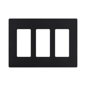 Tapa Color Blanco Negro Satin para interruptor o dimmer Lutron, 3 gang, limpio y moderno