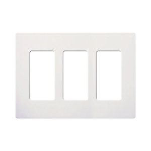 Tapa Color Blanco Snow para interruptor o dimmer Lutron, 3 gang, limpio y moderno