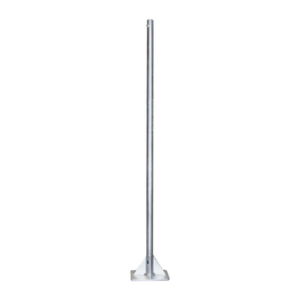 Mástil de 2 metros de 2″ Diámetro, con Opresor, Base Soldada . Galvanizado por Inmersión en Caliente.
