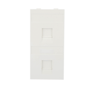 Placa Plana de Voz y Datos con Guardapolvo para 2 RJ45 / Color Blanco / 2 Puertos para Jacks Keystone / Compatible con Cajas de Pavimento SM-CPAV-2 y SM-CPAV-4 / Modelo S76B/9
