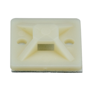 Montaje-Sujetador Adhesivo STRONGHOLD de 4 Vías de 1″ x 1″ x 1/4″, Color Natural, Nylon 6.6 Retardante de Llamas V-2, Paquete de 100pz