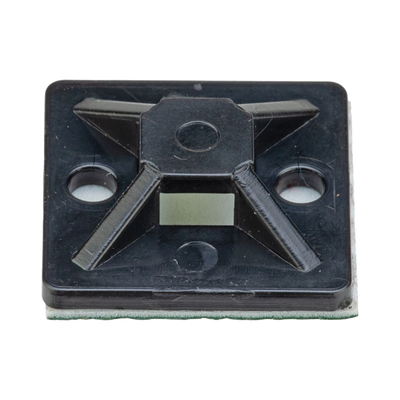 Montaje-Sujetador Adhesivo STRONGHOLD de 4 Vías de 1″ x 1″ x 1/4″, Color Negro, Nylon 6.6 Retardante de Llamas V-2, Paquete de 100pz