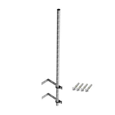 Mástil de 3 m de 1-1/4″ diámetro ced. 30 con Herrajes para Sujeción a Pared.
