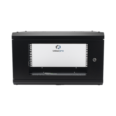 Gabinete de Pared con Puerta de Cristal Templado, 455mm de Profundidad, 6U Rack de 19”, Acero Reforzado