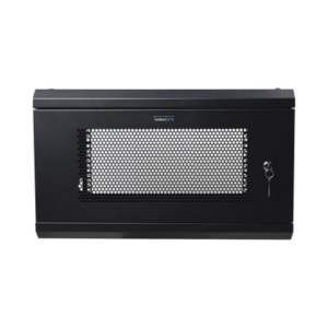 Gabinete de Pared de 6U con Puerta Perforada, 455 mm de Profundidad Total, Rack de 19”, Acero Reforzado Color Negro