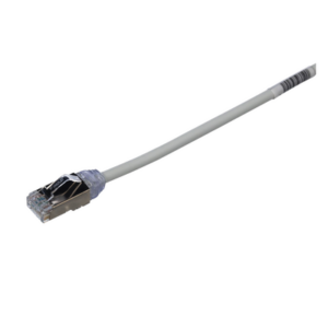Patch Cord Cat6A, Diametro Reducido 28 AWG, Blindado S/FTP, CM/LS0H, 20 cm (7.87 Pulgadas), Color Gris