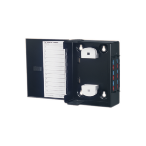 Mini Caja de Conexión de Fibra Óptica, Para Montaje en Pared, Hasta 48 Puertos LC (Acepta Dos Placas Acopladoras), Color Negro