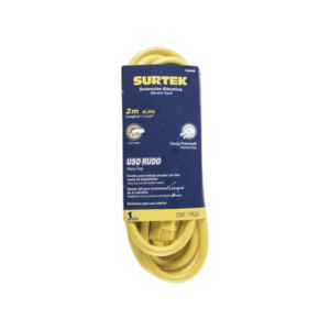 Extensión Eléctrica de Uso Rudo 2 metros / 127 V CA 10 A Máximo / Color Amarillo.
