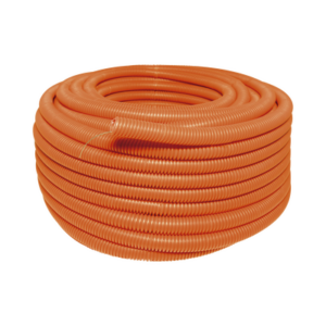Manguera Poliducto Corrugado Flexible Naranja Reforzado de 1″ x 50 m Para Instalaciones Eléctricas /Polietileno Alta Densidad HDPE/ Sin guía /Resistente a Intemperie.