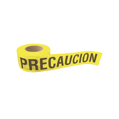 Cinta para barricada “PRECAUCION” de 100 m y ancho de 3″.