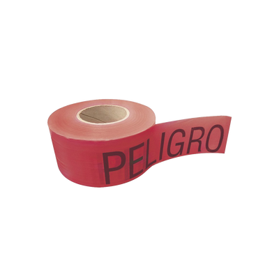 Cinta para barricada “PELIGRO” de 100 m y ancho de 3″.