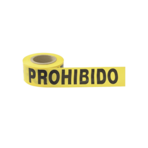 Cinta para barricada “PROHIBIDO EL PASO” de 100 m y ancho de 3″.