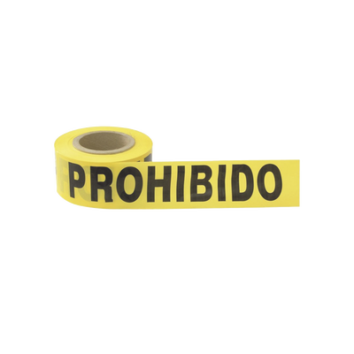 Cinta para barricada “PROHIBIDO EL PASO” de 100 m y ancho de 3″.