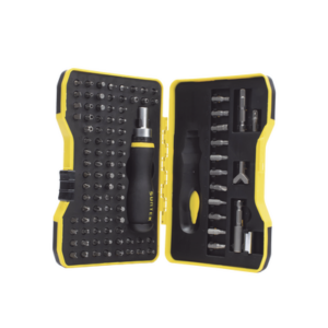 Juego de 101 puntas intercambiables con accesorios en juego, incluye destornillador tipo matraca.