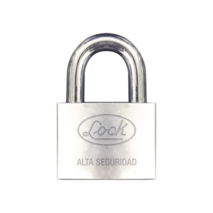 Candado de hierro alta seguridad con llave de disco/ Acabado Cromado/ Llaves Abloy/ Medida de Horquilla 50 mm.