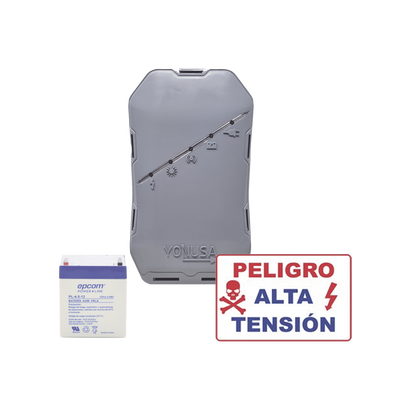 KIT deEnergizador 12,000Volts – .5 Joules / 500 Mts Lineales de Protección / Cercas Electrificadas / Llavero Incluido