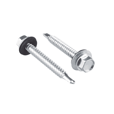 Tornillo – Pija cabeza hexagonal con rondana y punta de broca #14 x 1-1/4″, 50 piezas.