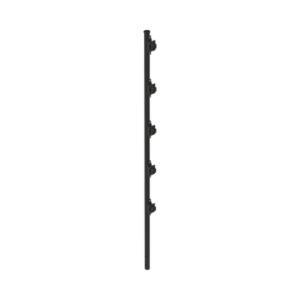 Poste con 5 Aisladores de PASO para Cerca Electrificada. Tubo Galvanizado de 1.2m, cal. 18 de 1″ Diam. + Pintura Negra Aplicación en Polvo.