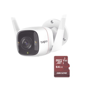 Kit de Cámara IP Wi-Fi / Incluye 1 Pieza Modelo TAPO-C320WS / Utiliza La App Tapo / 1 Memoria Micro SD Modelo Mod HS-TF-E1/64G