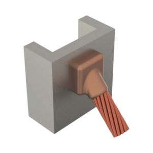Molde para soldadura Exotermica de superficie Vertical a cable 1/0 Awg en 45 Grados