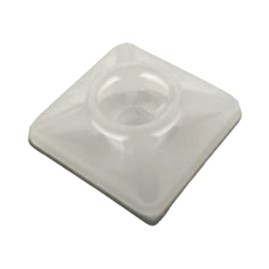 Base Autoadherible para Cinchos Práctica y Eficiente para la Organización y Fijación de Cables, Fabricada en Nylon Resistente y de Color Natural con una Medida de 19×19 mm, Paquete con 100 Piezas (4210-00001)