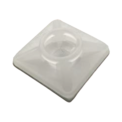 Base Autoadherible para Cinchos Práctica y Eficiente para la Organización y Fijación de Cables, Fabricada en Nylon Resistente y de Color Natural con una Medida de 19×19 mm, Paquete con 100 Piezas (4210-00001)