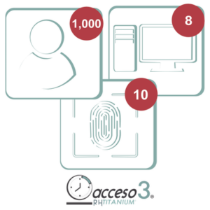 [BAJO PEDIDO] Licencia de 3 años para software Acceso3 TITANIUM / 1000 Empleados / 10 reloj / 10 PC