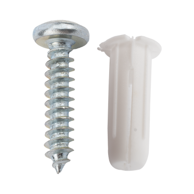 Paquete de 20 taquetes blancos 3/4″ y 20 tornillos 8mm x 3/4″ (1101-05002)