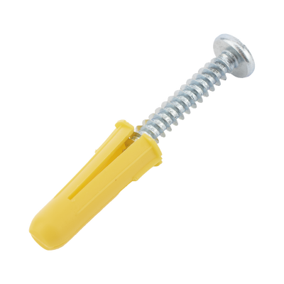 Paquete de 20 taquetes amarillo 1″ y 20 tornillos 8mm x 1″