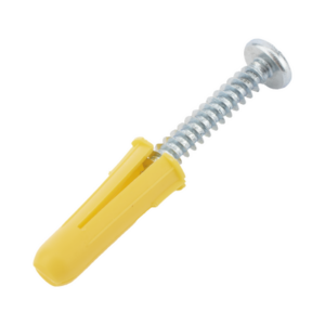 Paquete de 20 taquetes amarillo 1″ y 20 tornillos 8mm x 1″