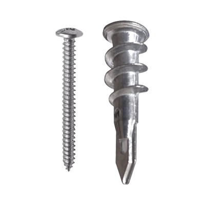 Taquete Métalico TPD Zinc con tornillo 8 x 1 1/4″, Ideal para Uso con carteles publicitarios, Electrodomésticos