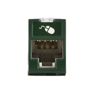 Jack UltraMAX Cat5e, UTP, Montaje Híbrido en Placa de Pared (Plano y Angulado), Color Verde, Punch Down