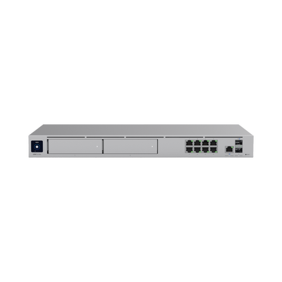 UniFi Dream Machine Pro Max – Cloud Gateway Empresarial con Soporte para 150 Dispositivos y 2000 Clientes, 5 Gbps de Ruteo con IDS/IPS, 2 Bahías para HDD 3.5”, SSD Interno de 128 GB, Failover, Balanceo de Carga y VPN/SD-WAN