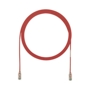 Cable de Parcheo TX6, UTP Cat6, Diámetro Reducido (28AWG), Color Rojo, 3.66 Metros (12 Pies)