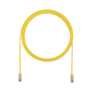 Cable de Parcheo TX6, UTP Cat6, Diámetro Reducido (28AWG), Color Amarillo, 0.3 Metros (1 Pie)