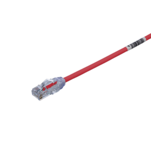 Cable de Parcheo UTP Cat6A, CM/LSZH, Diámetro Reducido (28AWG), Color Rojo, 0.3 Metros (1 Pie)
