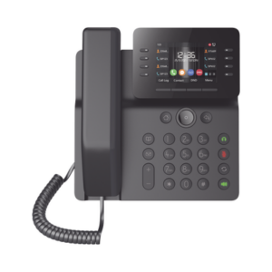 Teléfono IP Empresarial Esencial WiFi / Bluetooth, 12 líneas SIP, pantalla a color 3.5″, PoE, puertos Gigabit, conferencia local de 6 vías.