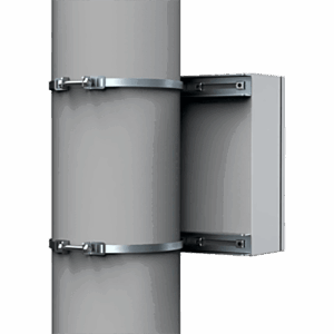 Kit de Fijación para Postes / Enclosure Pole Fixation / Acero Galvanizado / Carga Máxima 900 N / Diámetro Poste 80-250 mm (3.15-9.84 in) / 2 Perfiles + Accesorios