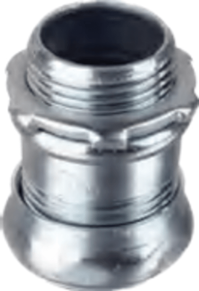 Conector de Compresión de Acero Galvanizado para Pared Delgada de 1/2″ ( 13 mm).