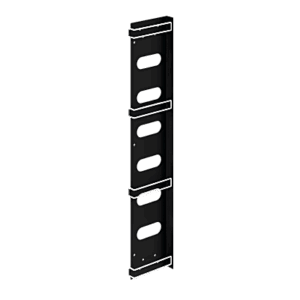 Organizador de Cables Vertical / Acero / Negro / Para Gabinetes Sísmicos / Kit 3 Piezas / Incluye 10 Envolturas Velcro 8 pulg (203 mm)