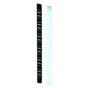 Organizador Vertical para Amarre de Cables / Acero Dulce / 2068 x 122 x 19 mm (81.4 x 4.8 x 0.75 in) / Negro Intenso RAL 9005 / Montaje sin Herramientas / Compatible con Accesorios de Gestión