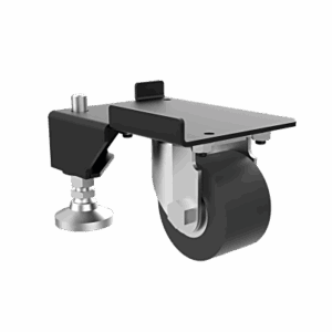 Kit de Ruedas y Niveladores para Gabinetes Trabajo Pesado 3000 lbs (1361 kg) / Material Compuesto Negro / Ruedas Giratorias 360° / Acero Dulce con Recubrimiento en Polvo / Dimensiones 11.9 x 16.4 x 10.1 cm
