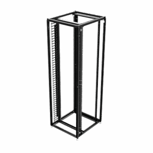 Organizador Vertical de Cables Rack 48 UR / Acero Negro / Sección 95×208 mm / Capacidad 726 Cables / Fijación Flecha 1.75 pulg