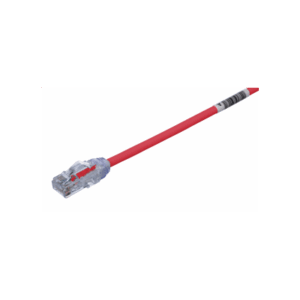 Cable de Parcheo UTP Cat6A, CM/LSZH, Diámetro Reducido (28AWG), Color Rojo, 1 Metro (3.28 Pies).