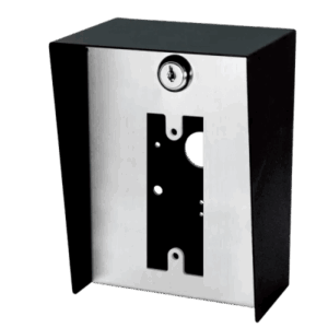 Gabinete para Montaje en Poste ENFORCER / Carcasa de Acero con Pintura en Polvo / Placa Frontal de Acero Inoxidable con Bisagra / IP65 Impermeable / Incluye Herrajes de Montaje y 2 Llaves / Compatible con Dispositivos de Formato Angosto y Ancha
